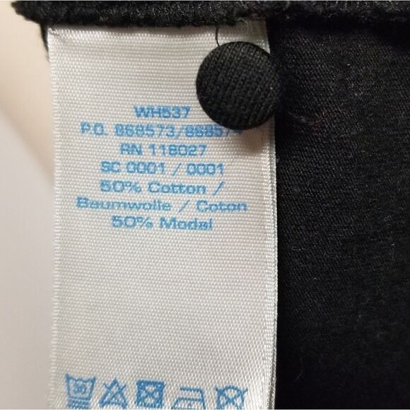 Boden Black Peter Pan Collar Leaf Print 3/4 Sleeve Shift Dress Size 2 Regular - Picture 10 of 12